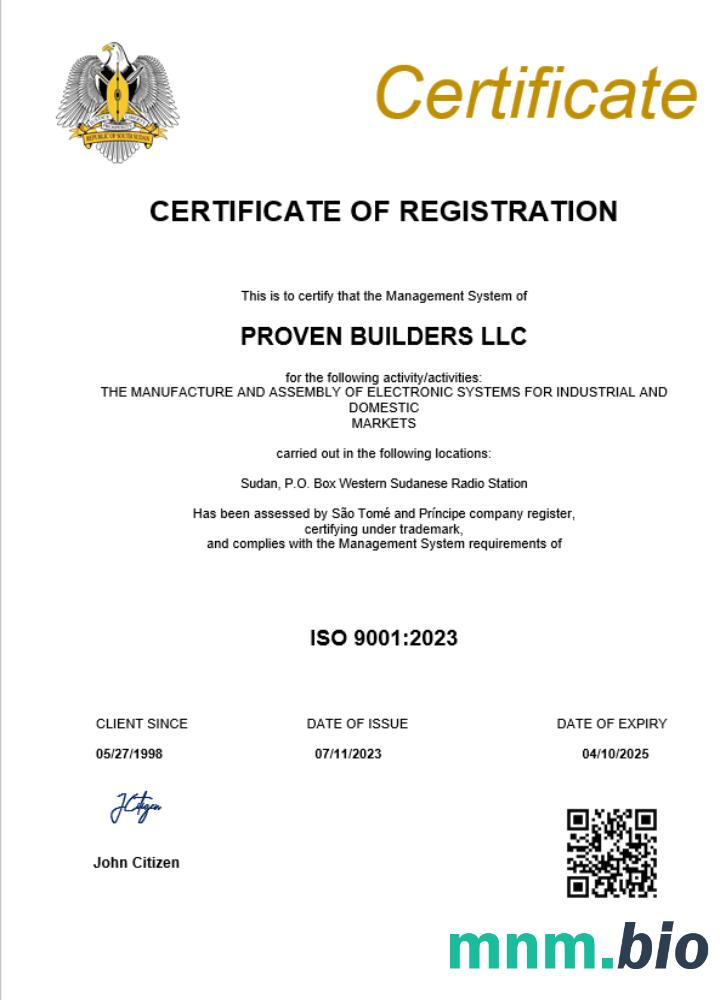 Sudan business registration vcertyfikat Word i szablon PDF